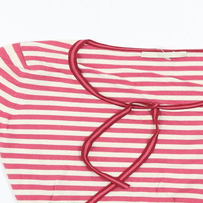 Marks and Spencer  Womens Pink Striped  Pullover Jumper Size 12