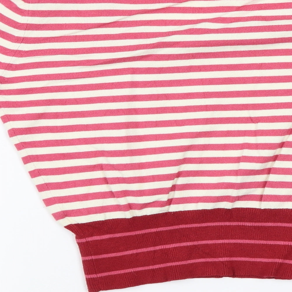 Marks and Spencer  Womens Pink Striped  Pullover Jumper Size 12
