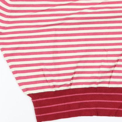 Marks and Spencer  Womens Pink Striped  Pullover Jumper Size 12