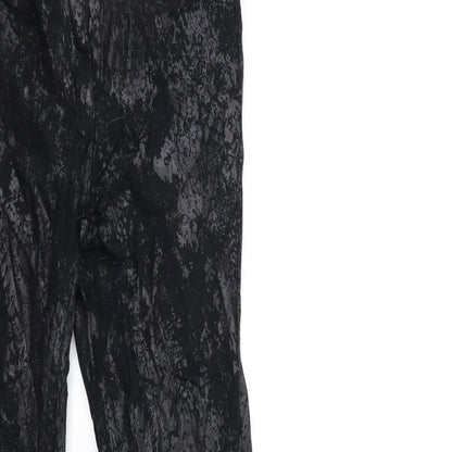 Flame Womens Black  Denim Skinny Jeans Size 6 L30 in