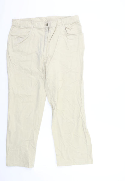 CAROLINE VANITY Womens Beige   Trousers  Size 14 L26 in