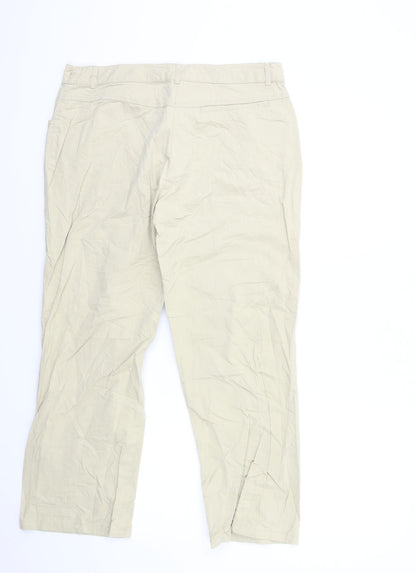 CAROLINE VANITY Womens Beige   Trousers  Size 14 L26 in