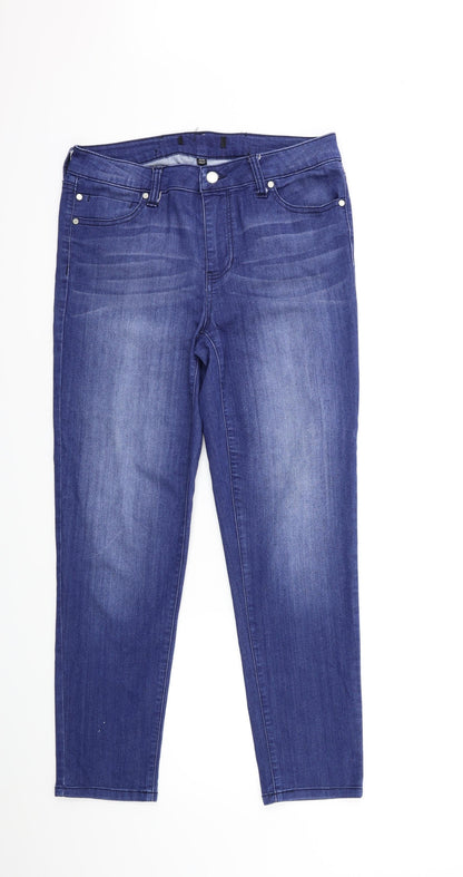 Womens UK Size 12 Preworn Regular Fit Skinny Blue Jeans
