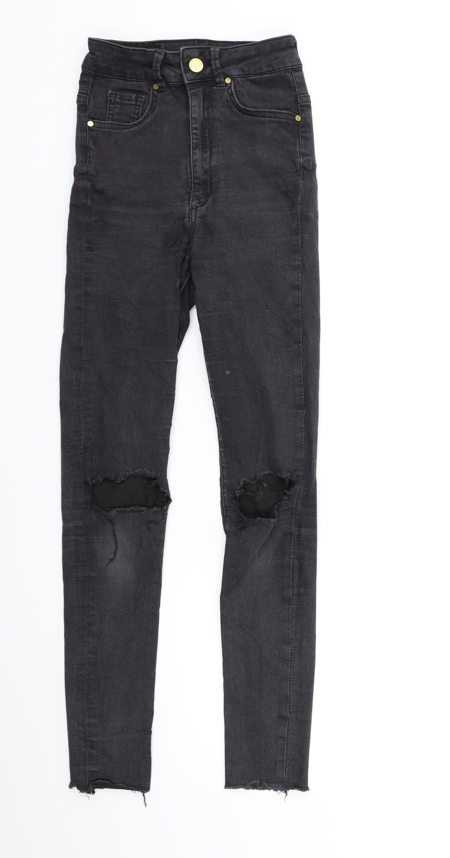 Never Denim Womens Black  Denim Skinny Jeans Size XS L27 in