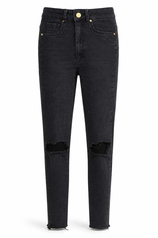 Womens UK Size XS Never Denim Regular Fit Skinny Black Jeans