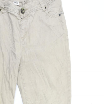 X-Mail Womens Beige  Denim Flared Jeans Size 16 L29 in