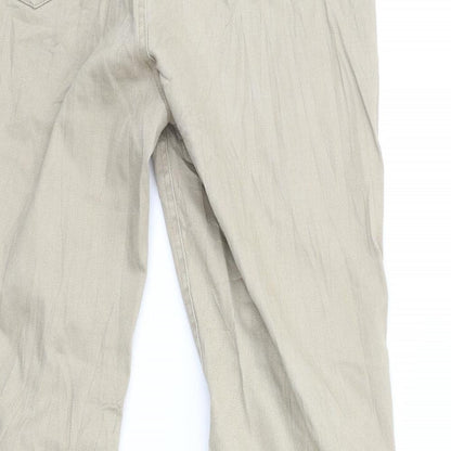 X-Mail Womens Beige  Denim Flared Jeans Size 16 L29 in