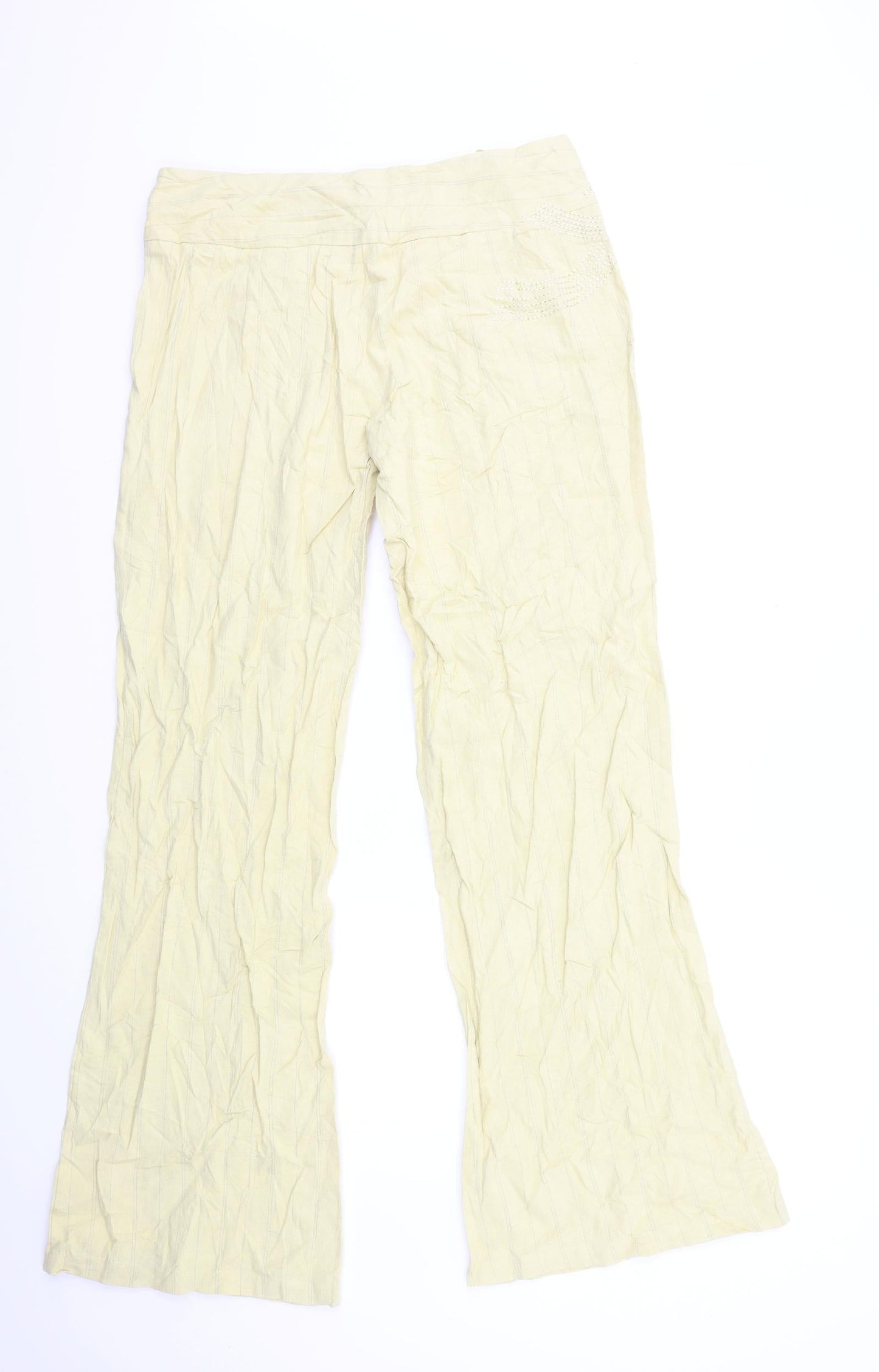 Womens UK Size L Villa Regular Fit  Beige Trousers