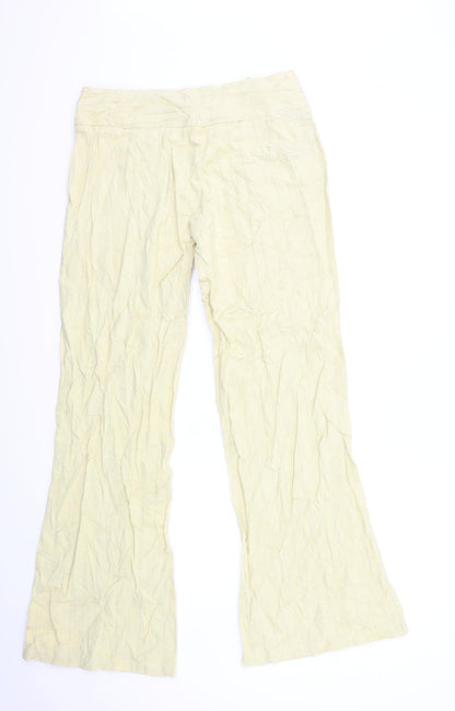 Womens UK Size L Villa Regular Fit  Beige Trousers
