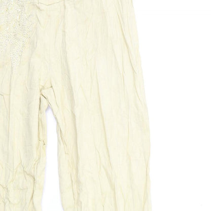 Womens UK Size L Villa Regular Fit  Beige Trousers