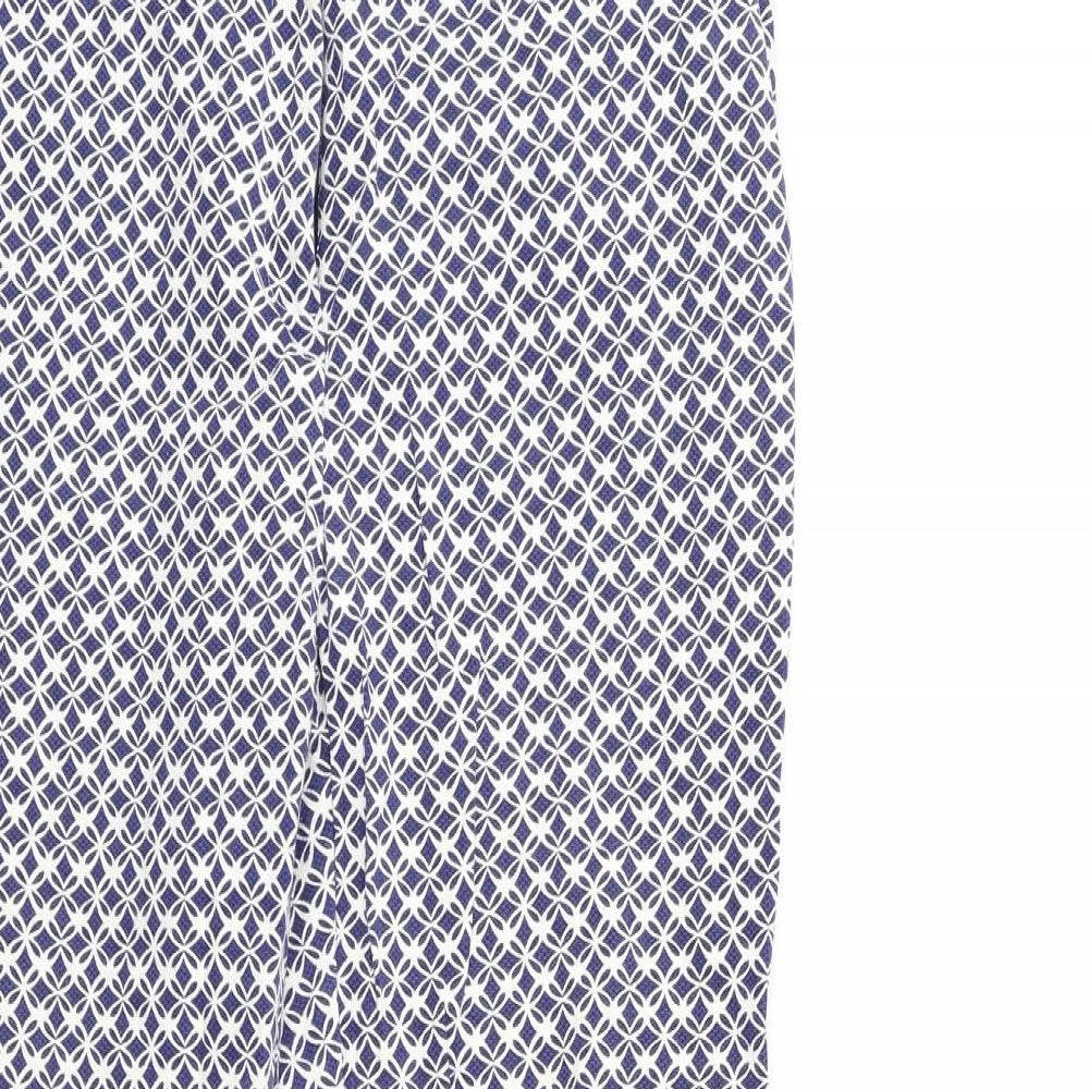 TU Womens Blue Geometric  Trousers  Size 10 L25 in