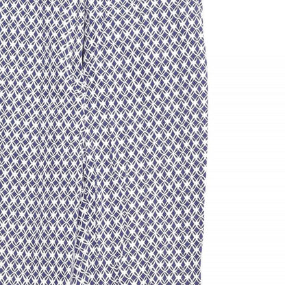 TU Womens Blue Geometric  Trousers  Size 10 L25 in