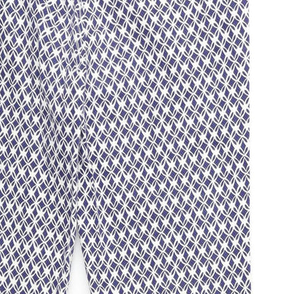 TU Womens Blue Geometric  Trousers  Size 10 L25 in