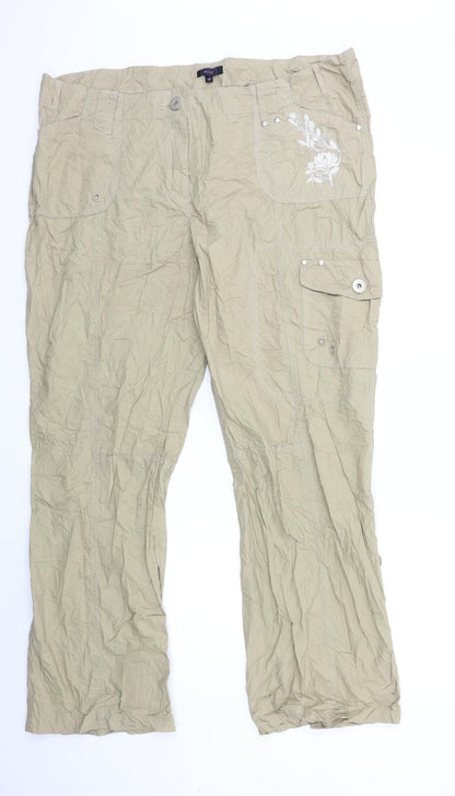 Evita Womens Beige   Trousers  Size 40 in L31 in