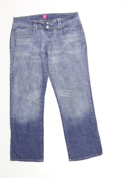 New Look Womens Black  Denim Straight Jeans Size 32 in L28 in