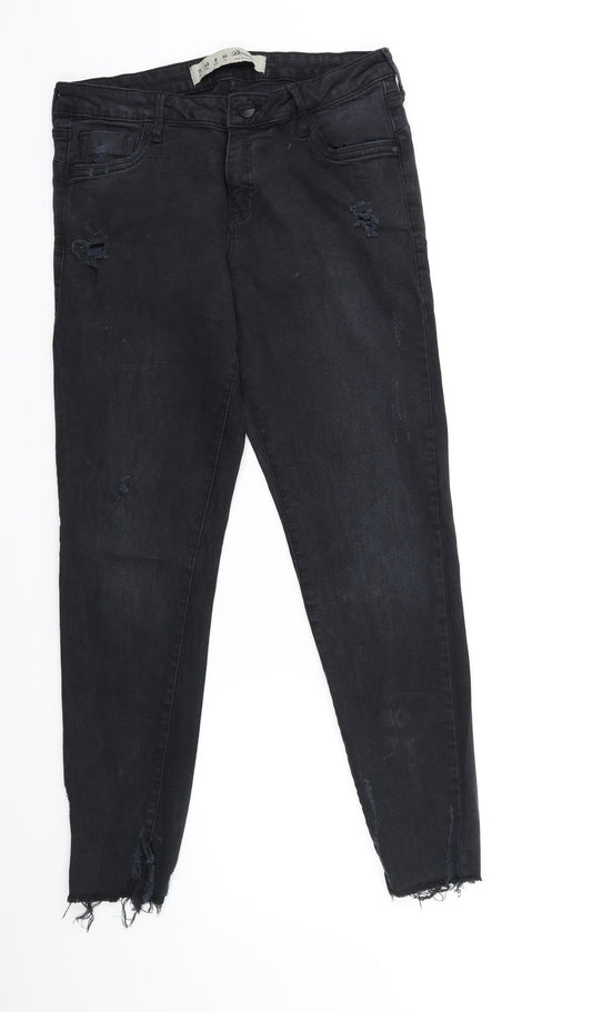 Denim & Co. Womens Black  Denim Skinny Jeans Size 12 L26 in