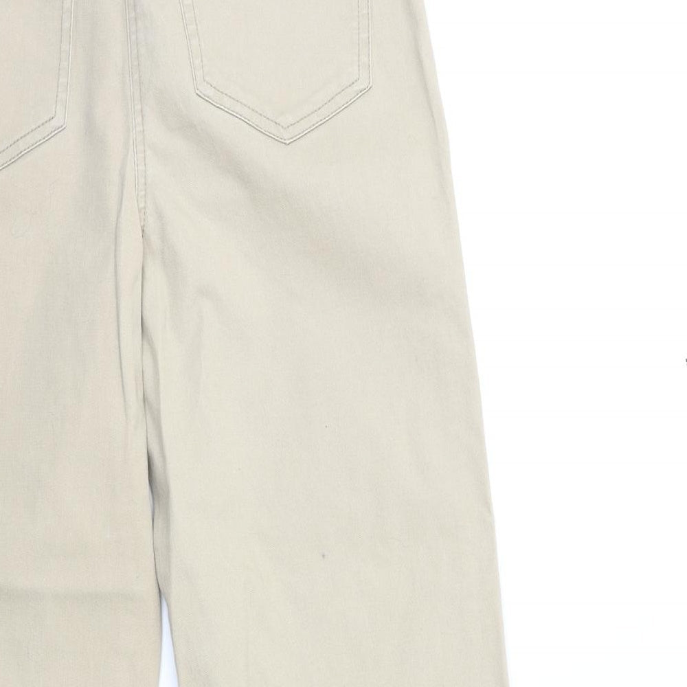Womens UK Size 10 Papaya Regular Fit Cropped Beige Trousers