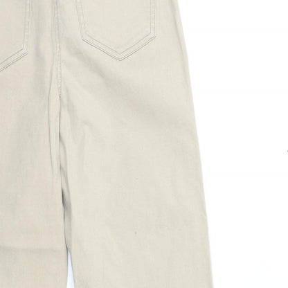 Womens UK Size 10 Papaya Regular Fit Cropped Beige Trousers