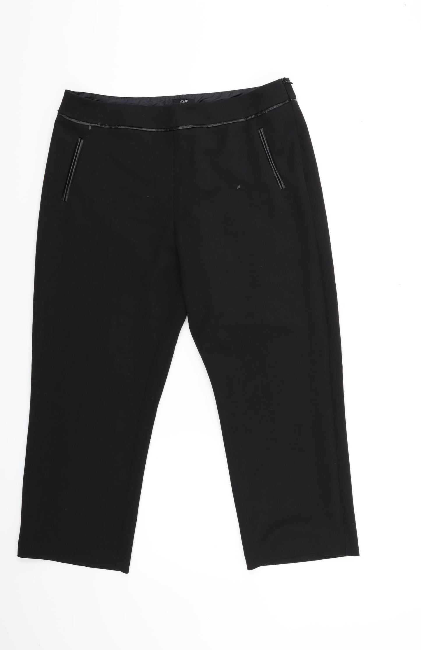 F&F Womens Black   Trousers  Size 18 L25 in