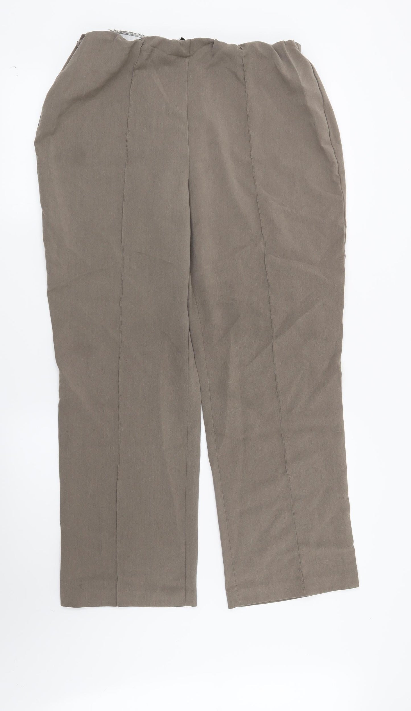 Womens UK Size 14 Preworn Regular Fit  Brown Trousers