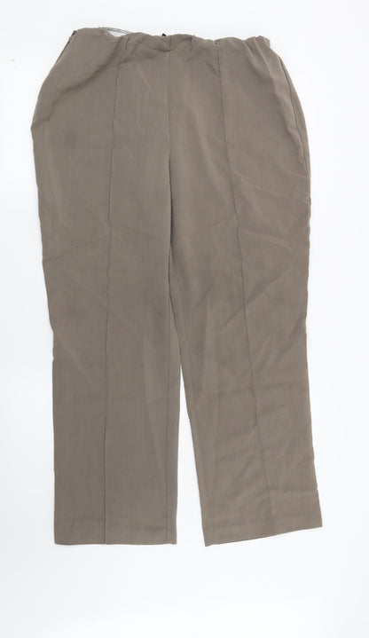 Womens UK Size 14 Preworn Regular Fit  Brown Trousers