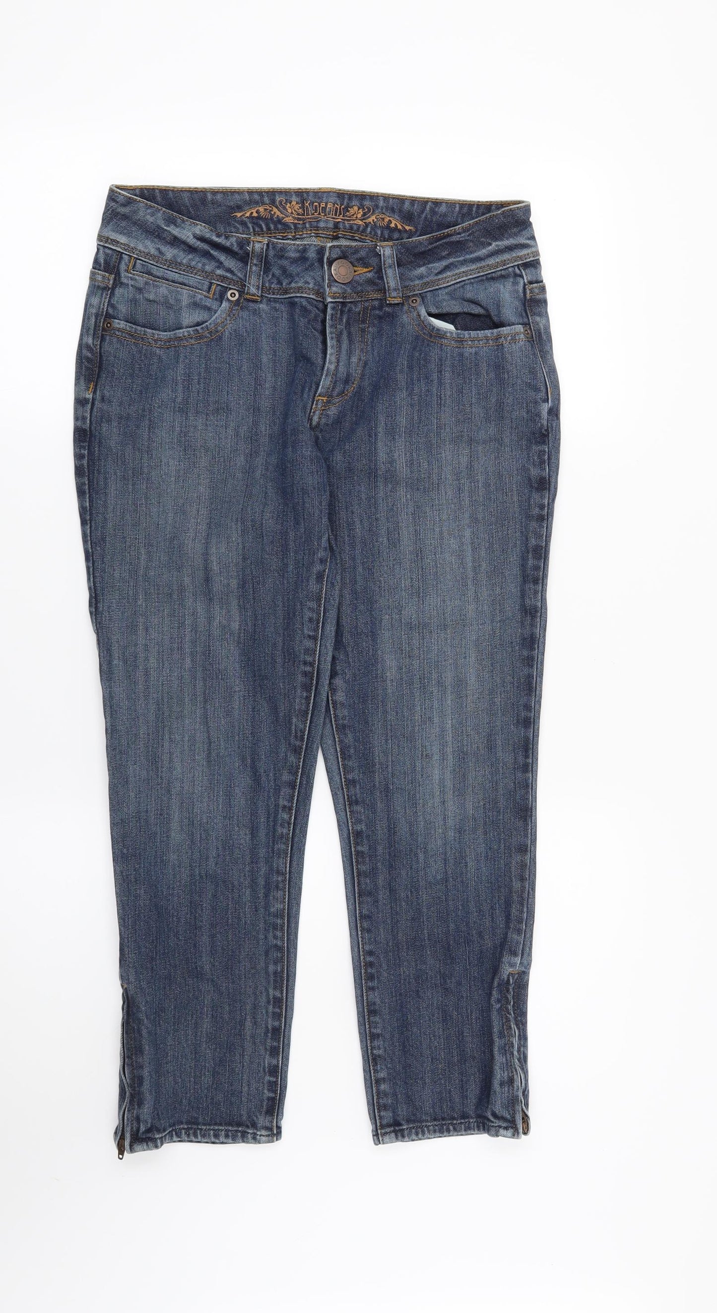 Womens UK Size 8 Preworn Regular Fit Skinny Blue Jeans
