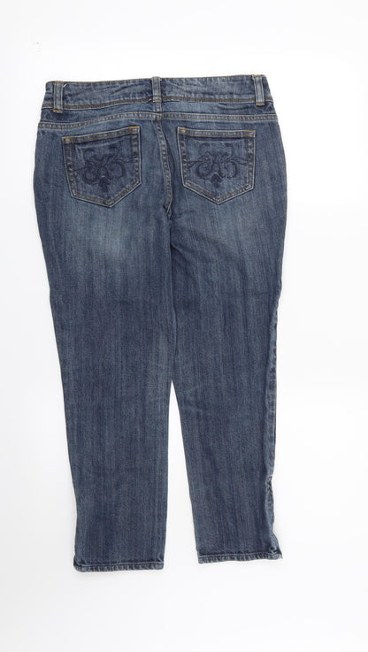 Womens UK Size 8 Preworn Regular Fit Skinny Blue Jeans