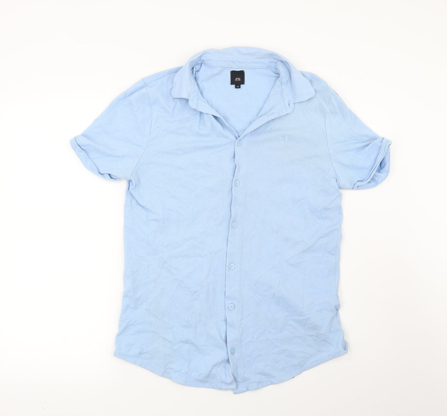 River Island Mens Blue    Button-Up Size M
