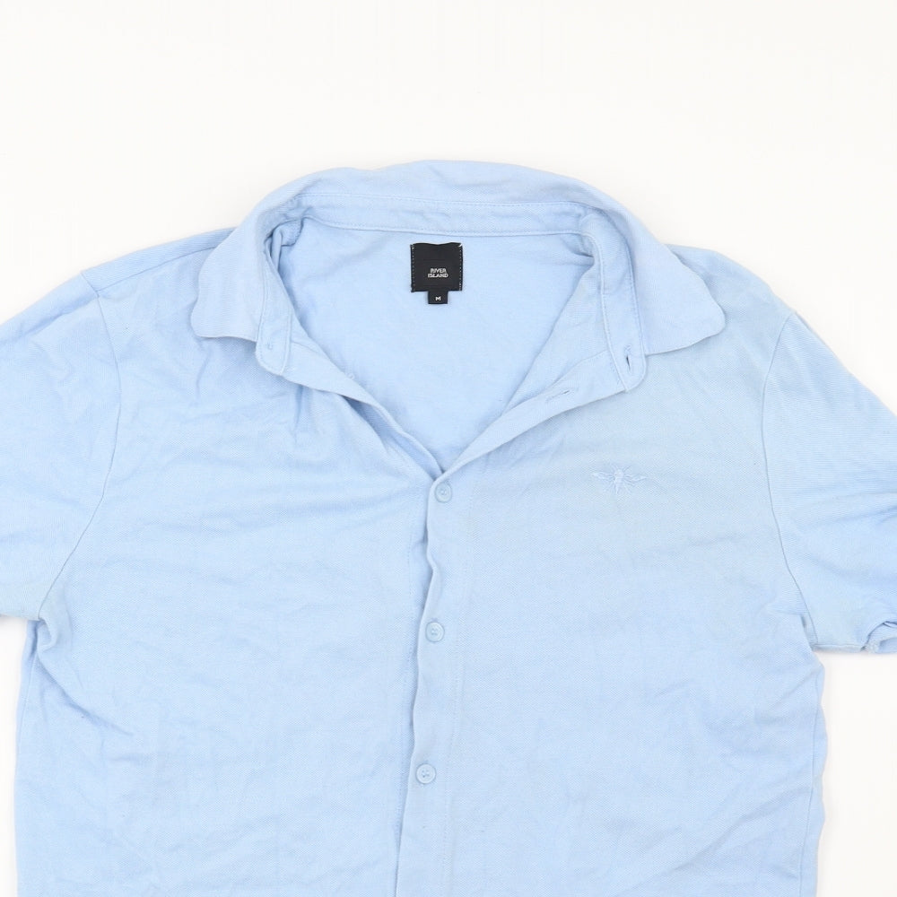 River Island Mens Blue    Button-Up Size M