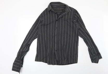 Mens UK Size M Cedar Wood State Black  Button-Up Long Sleeve Casual Shirt