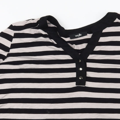 Wallis Womens Brown Striped  Basic Blouse Size M