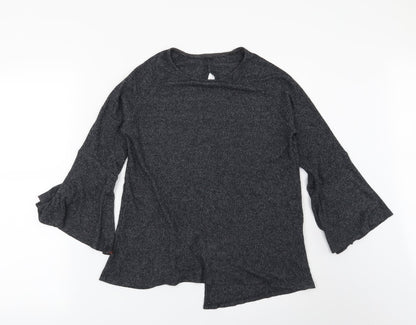 Womens UK Size M Preworn Grey Basic Blouse