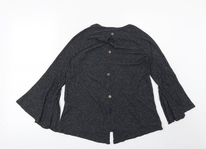Womens UK Size M Preworn Grey Basic Blouse