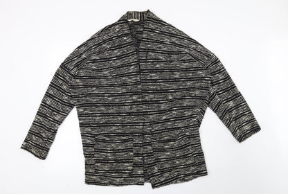 Miss Selfridge Womens Black Striped  Cardigan Jumper Size 16