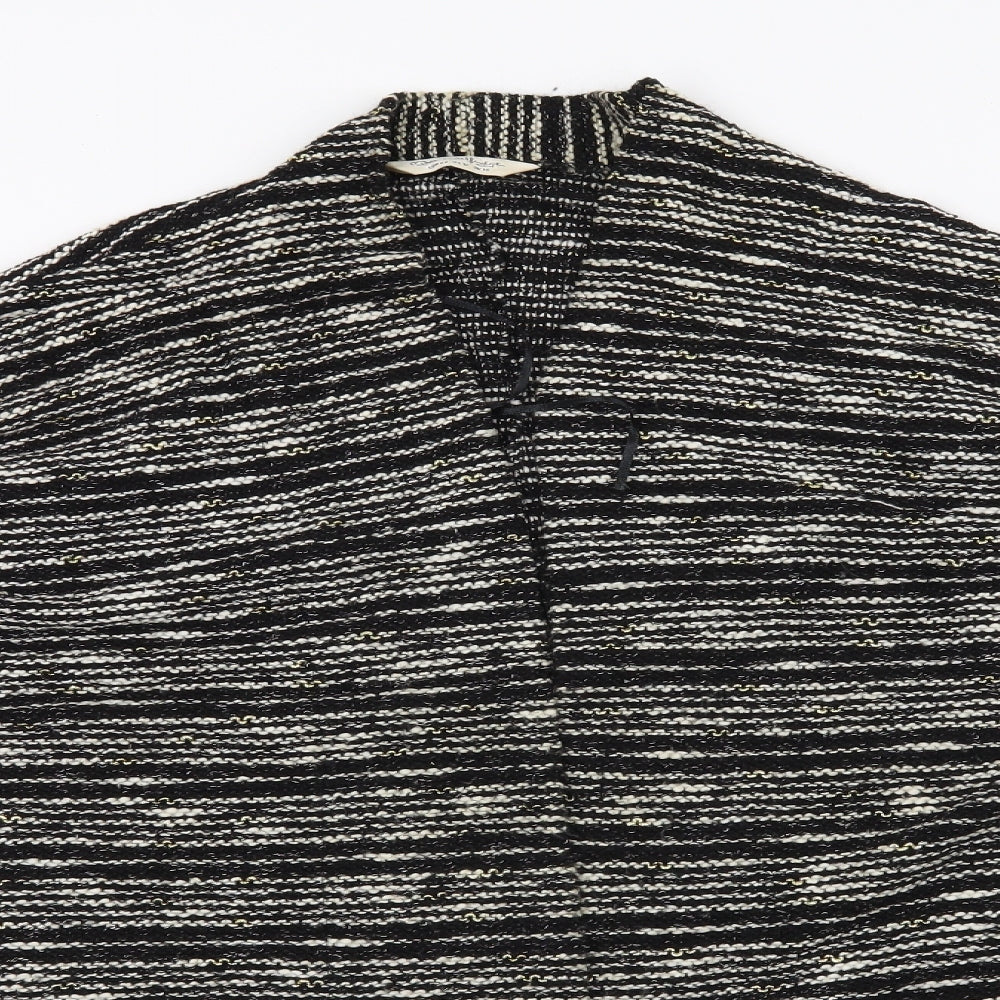 Miss Selfridge Womens Black Striped  Cardigan Jumper Size 16