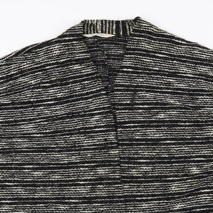 Miss Selfridge Womens Black Striped  Cardigan Jumper Size 16