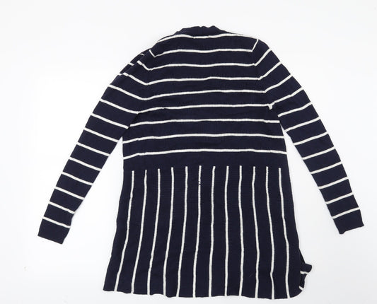 Soon Womens Blue Striped  Cardigan Jumper Size 12