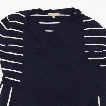 Soon Womens Blue Striped  Cardigan Jumper Size 12
