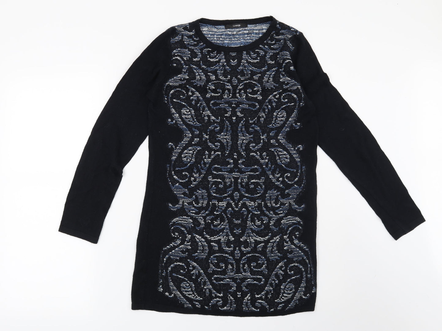 George Womens Blue Geometric  Pullover Jumper Size 10