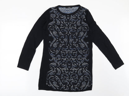 George Womens Blue Geometric  Pullover Jumper Size 10
