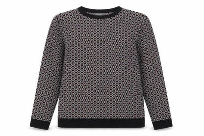 Papaya Womens Black Geometric  Pullover Sweatshirt Size 14