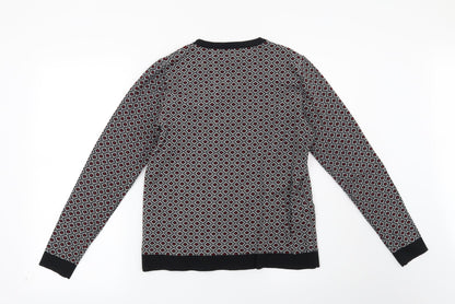 Papaya Womens Black Geometric  Pullover Sweatshirt Size 14