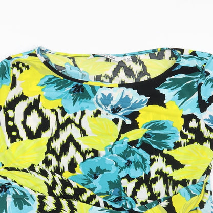 Debenhams Womens Yellow Floral  Basic Blouse Size 12
