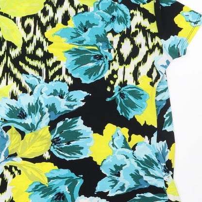 Debenhams Womens Yellow Floral  Basic Blouse Size 12