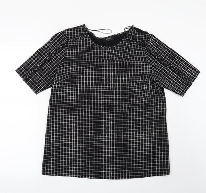 Papaya Womens Black Check  Basic Blouse Size 12