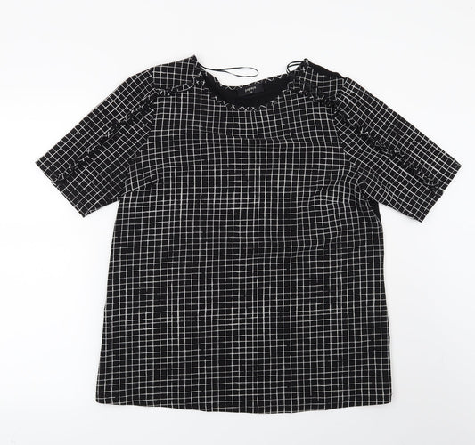 Papaya Womens Black Check  Basic Blouse Size 12