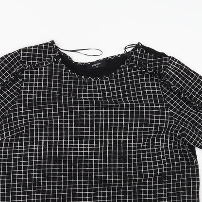 Papaya Womens Black Check  Basic Blouse Size 12