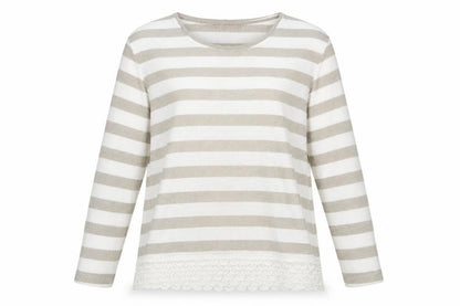 Dorothy Perkins Womens White Striped  Pullover Jumper Size 12