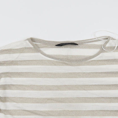 Dorothy Perkins Womens White Striped  Pullover Jumper Size 12