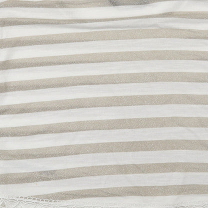 Dorothy Perkins Womens White Striped  Pullover Jumper Size 12